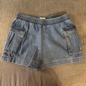 Forever 21 High Rise Jean Cargo Shorts